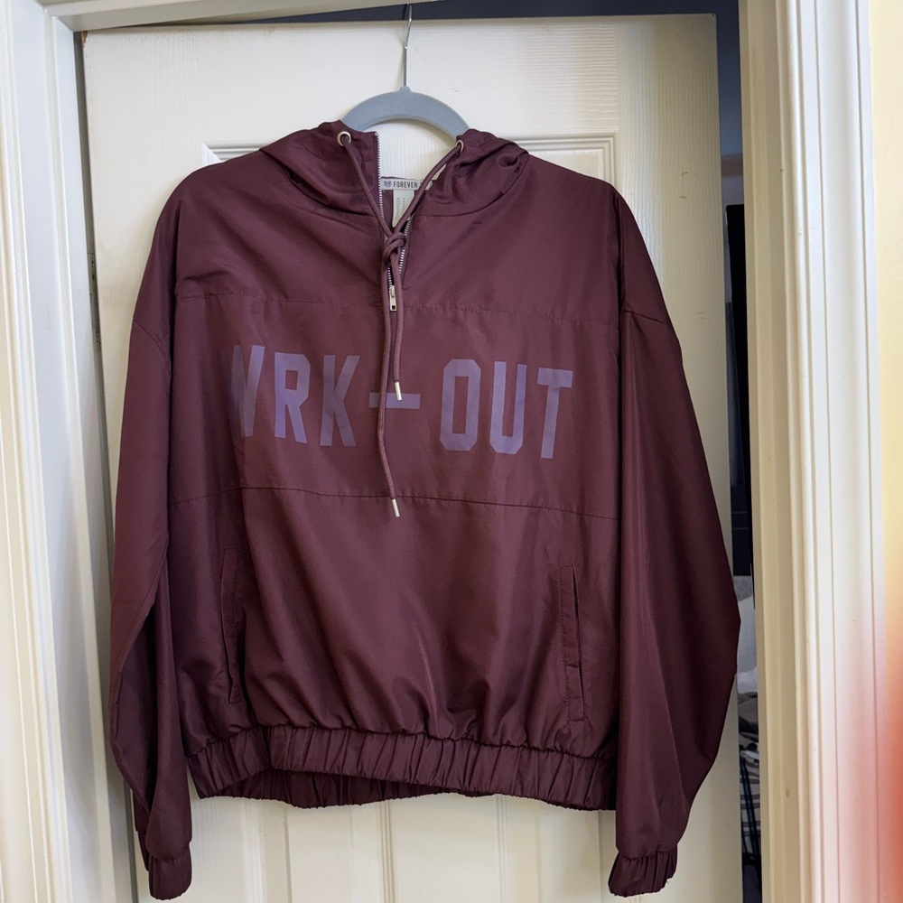 Forever 21 Maroon Windbreaker Pullover
